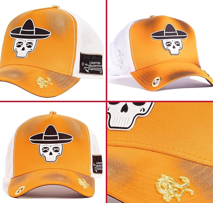 Red Monkey Designs 6 Hat Bundle #2 of Limited Edition Unisex Fashion Trucker Cap Hats + Free Bandanna.,Black,One Size